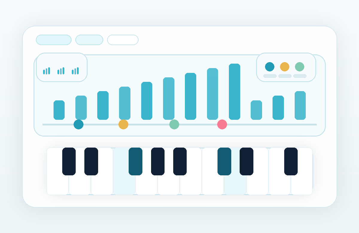 Online piano workspace preview